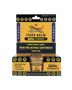 Tiger Balm Pain Relieving Ultra Strength, 10g – Soothing Ointment – Ultra Strength Muscle Rub Ointment – Non-Staining Sports Muscle Rub