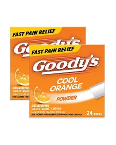 Goody's Extra Strength Headache Powder, Cool Orange Flavor Dissolve Packs, 24 Individual Packets (2 Pack)