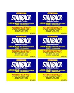 Stanback Headache Powders, Fast Pain Relief with Aspirin (NSAID) and Caffeine, 50 Count (6 Pack)