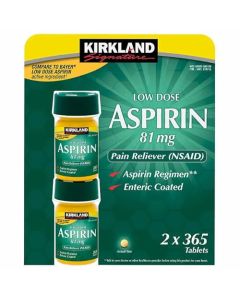 Kirkland Signature Low Dose Aspirin 81mg 2 x 365 Tablets