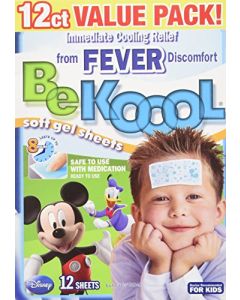 Be Koool Disney Characters Fever Relief Soft Gel Sheets 12 Count