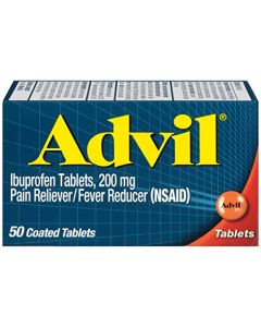Advil Pain Reliever and Fever Reducer, Pain Relief Medicine with Ibuprofen 200mg for Headache, Backache, Menstrual Pain and Joint Pain Relief - 50 Coated Tablets