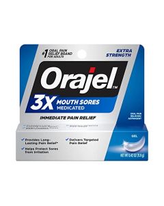 Orajel 3X for Mouth Sores: Maximum Strength Gel Tube 0.42oz- From #1 Oral Pain Relief Brand