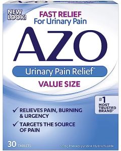 MCK18582700 - Mckesson Urinary Pain Relief AZO Standard 95 mg Strength Tablet 30 per Bottle