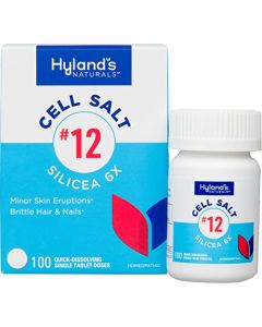 Hyland's Naturals No. 12 Cell Salt Silicea 6X Tablets, Acne & Blackhead Treatment, Hair & Nail Growth Supplement & Strengthener, Skin Irritations, Quick Dissolving Tablets, 100 Count
