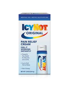 Icy Hot Original Pain Relieving Cream 1.25 oz. Powerful Pain Relief for Muscles & Joints White