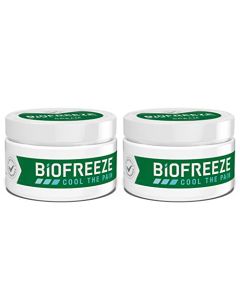 Biofreeze Menthol Pain Relieving Cream 3 OZ Jar (Pack Of 2) For Pain Relief Associated With Sore Muscles, Arthritis, Simple Backaches, And Joint Pain (Packaging May Vary)