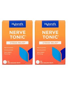 Hyland's Nerve Tonic Stress Relief Tablets, Natural Relief of Restlessness, Nervousness and Irritability Symptoms, 50 Count (2 Pack)