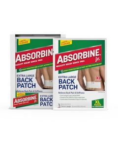 Absorbine Jr. Pain Relief Patches, Extra Large Back Pain Patch with Menthol for Lower Back Muscle Aches and Cramps, 18 Count, White