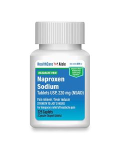 HealthCareAisle Naproxen Sodium, 220 mg - 225 caplets - Headache Pain Reliever, Up to 12 Hours of Relief