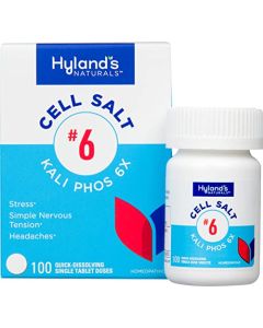 Hyland's Naturals No. 6 Cell Salt Kali Phos 6X Tablets, Relief of Headaches, and Simple Nervous Tension, Quick Dissolving Tablets, 100 Count