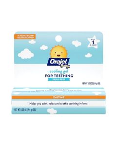 Orajel Baby Daytime Cooling Gel for Teething, Drug-Free, 1 Pediatrician Recommended Brand for Teething*, One .33oz Tube