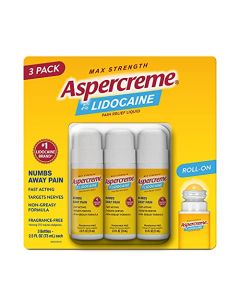 Aspercreme 4% Lidocaine No Mess Applicator, 2.5 Ounce (Pack of 3)