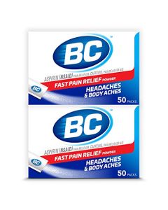 BC 50 Powders Aspirin Fast Pain Relief Powder | 2Count