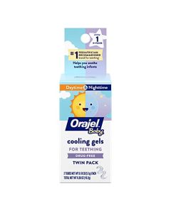 Orajel Baby Daytime & Nighttime Cooling Gels for Teething, Drug-Free, #1 Pediatrician Recommended Brand for Teething*, Two 0.18oz Tubes
