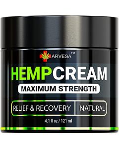 Natural Hemp Cream for Muscles, Joints, Foot, Back with Hemp, Arnica, Turmeric - Natural Hemp Oil Extract Gel - Made in The USA, 3.9oz