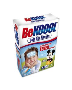 Be Koool Kids 8 Hour Soft Gel Sheets w/Cooling Relief Fever Reducer - 24 Individual Sheets"Bulk Packed"