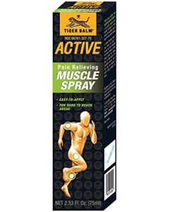 Tiger Balm Active Muscle Spray, 2.53 fl. oz. – Sports Spray Muscle Rub Spray – Analgesic Spray for Muscles – Spray for Back Discomfort, & More – Relieving Spray for Soreness