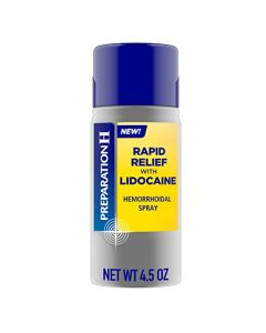 Preparation H Rapid Relief Hemorrhoidal Spray with Lidocaine, No-Touch Numbing Spray for Itching, Burning and Pain Relief - 4.5 Oz Bottle