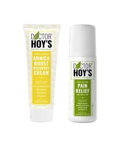 DOCTOR HOY'S Natural Pain Relief Gel and Arnica Boost Recovery Cream, Clean, Safe, Effective Natural Pain Relief and Anti-Inflammatory, 3 oz Combo Pk