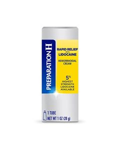 Preparation H Rapid Relief Hemorrhoid Cream with Lidocaine, Numbing Relief for Swelling, Pain, Burning and Itching - 1 Oz Tube