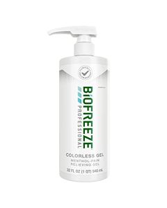 Biofreeze 13431 Professional Menthol Gel, 32 FL oz, Arthritis, Backache and Joint Pain, Colorless Formula