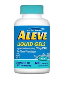 Aleve Liquid Gels Naproxen Sodium Capsules, 220 mg (NSAID) Pain Reliever/Fever Reducer