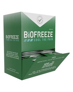 Biofreeze Pain Relieving Gel, 100 - 5 ML Individual Packets, Green, On-the-Go For Pain Relief Associated With Sore Muscles, Arthritis, Simple Backaches, And Joint Pain (Packaging May Vary)