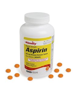 Timely by Time Cap Labs - Aspirin 325mg Enteric Safety Coated Tablets – 1000 Count - Compare to The Active Ingredient in Ecotrin - Pain Reliever for Minor Aches and Pains - Made in USA