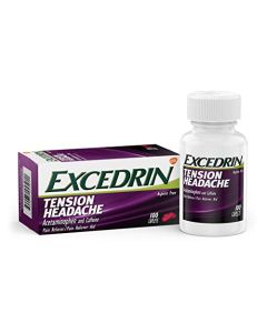 Excedrin Tension Headache Relief Caplets Without Aspirin for Head, Neck and Shoulder Pain Relief - 100 Count