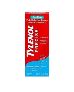 Tylenol Precise Cooling Pain Relieving Cream, Maximum Strength 4% Lidocaine & 1% Menthol Cream for Joint Pain, Fast-Acting, Penetrating Pain Relieving Cream, Light Scent, 4oz