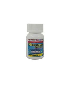 Meclizine 25 mg Generic For Bonine Chewable Tablets for Prevention of Motion Sickness and Anti-Nausea 100 Tablets per Bottle Pack of 2 Total 200 Tablets