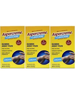Aspercreme Pain Relieving Creme with Lidocaine Maximum Strength - 2.7 oz, Pack of 3