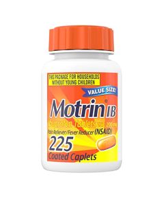 Motrin IB, Ibuprofen 200mg Tablets, Pain Reliever & Fever Reducer for Muscular Aches, Headache, Backache, Menstrual Cramps & Minor Arthritis Pain, NSAID, 225 Ct