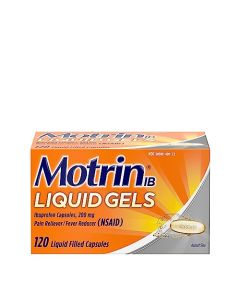 Motrin IB Liquid Gels, Ibuprofen 200 mg, Pain Reliever & Fever Reducer Minor Arthritis Pain, Muscular Aches, Headache, Menstrual Cramps & Backache, NSAID, 120 Ct