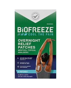Biofreeze Menthol Overnight Pain Relief Patches, Arthritis, Backache, Strains, Bruises, Pack of 4