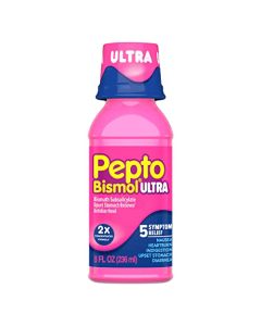 Pepto Bismol Liquid Ultra for Nausea, Heartburn, Indigestion, Upset Stomach, and Diarrhea - 5 Symptom Fast Relief, Original Flavor 8 oz