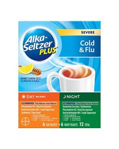 Alka-Seltzer Plus Severe Cold and Flu Day/Night Powder, 12 Count
