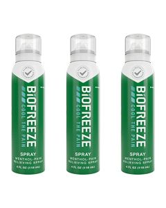 Biofreeze 13870 Menthol Pain Relieving Spray 4 FL oz, Arthritis, Simple Backaches and Joint Pain, Pack of 3