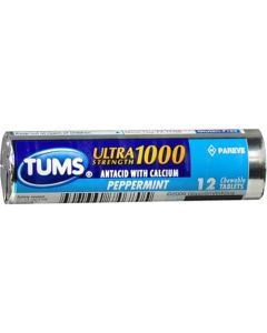TUMS Antacid Chewable Tablets Ultra Strength, Peppermint (12 pk. - 12 ct. ea.)