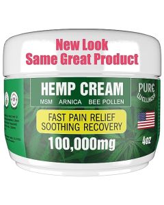 Pure Wellness Soothing Hemp Cream for Effective Relief of Back, Knee, Neck, Foot, Nerve Discomfort Fortified with Arnica, MSM, Menthol and Peppermint Essential Oil