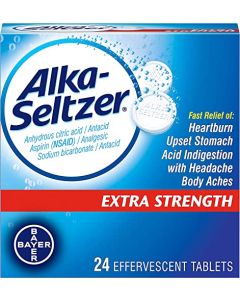 Alka-Seltzer-Extra Strength Tablets, Extra-Strength Antacid & Pain Relief, Original (24 Tablets)