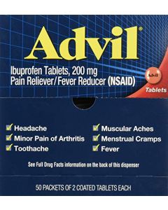 Advil Ibuprofen, 200mg, 2 Count (Pack of 50)