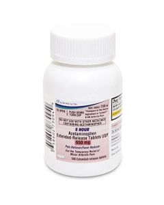 Aurohealth Acetaminophen Extended-Release Tablets, 650 mg, 8 Hour Fever Reducer & Pain Medicine for Muscles, Joints, Body, and Backache Pain Relief, 100 Count