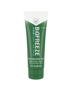 Biofreeze Menthol Pain Relieving Gel Colorless Gel 3 FL OZ Tube For Pain Relief Associated With Sore Muscles, Arthritis, Simple Backaches, And Joint Pain (Packaging May Vary)