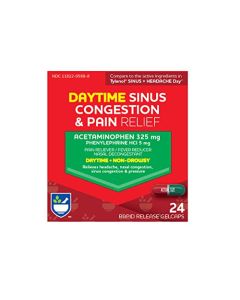 Rite Aid Non-Drowsy Daytime Sinus Congestion & Pain Relief, Rapid Release Gelcaps - 24 Count | Nasal Decongestant | Cold Medicine for Adults | Allergy Medication | Allergy Relief | Sinus Relief
