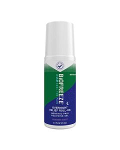 Biofreeze Menthol Overnight Roll-On Pain Relieving Gel 2.5 FL OZ with Lavender Scent, Topical Pain Relief For Aches, Pains, Simple Backache, Arthritis, Strains, Bruises, And Sprains (Package May Vary)