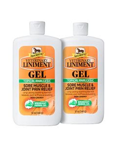 Absorbine Veterinary Liniment Gel, Topical Menthol Analgesic Rub for Sore Muscle, Joint & Arthritis Pain Relief, 12oz Bottle 2-Pack