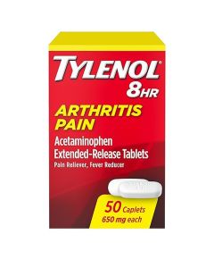 Tylenol 8 Hour Arthritis Pain Relief Extended-Release Tablets, 650 mg Acetaminophen, Joint Pain Reliever & Fever Reducer Medicine, Oral Pain Reliever for Arthritis & Joint Pain, 50 Count