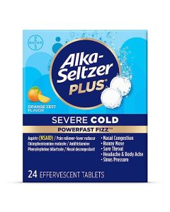 Alka-Seltzer Plus Severe Cold PowerFast Fizz Orange Zest Effervescent Tablets, 24ct, Packaging May Vary